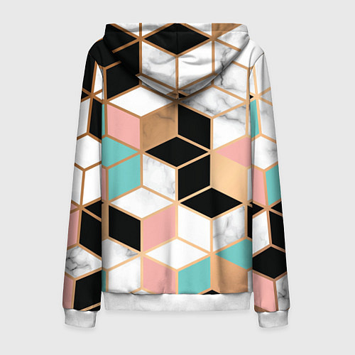 Мужская толстовка на молнии Кубики / 3D-Белый – фото 2
