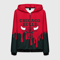 Толстовка 3D на молнии мужская Chicago Bulls, цвет: 3D-черный