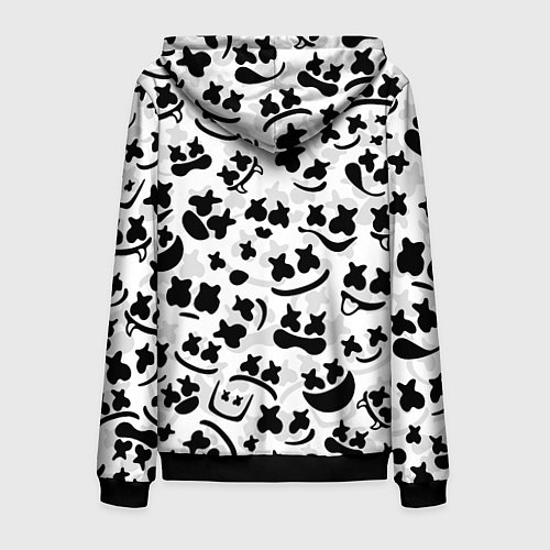 Мужская толстовка на молнии MARSHMELLO FACE / 3D-Черный – фото 2