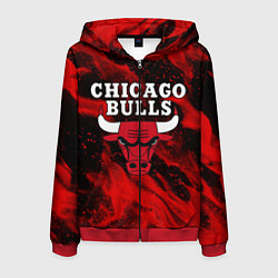 Толстовка 3D на молнии мужская CHICAGO BULLS, цвет: 3D-красный