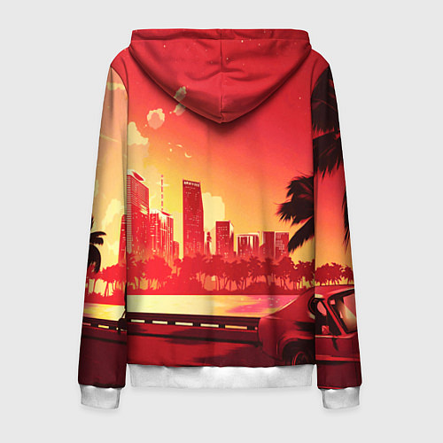 Мужская толстовка на молнии HOTLINE MIAMI / 3D-Белый – фото 2