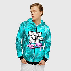 Толстовка 3D на молнии мужская GTA VICE CITY, цвет: 3D-черный — фото 2