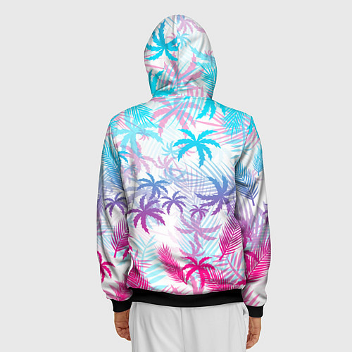 Мужская толстовка на молнии GTA VICE CITY / 3D-Черный – фото 4