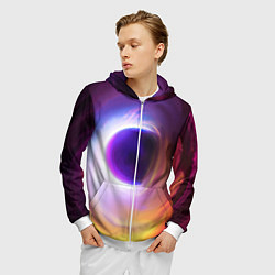 Толстовка 3D на молнии мужская ЧЁРНАЯ ДЫРА, цвет: 3D-белый — фото 2