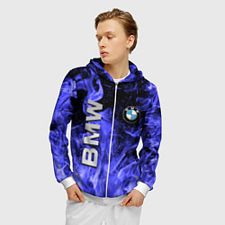 Толстовка 3D на молнии мужская BMW, цвет: 3D-белый — фото 2