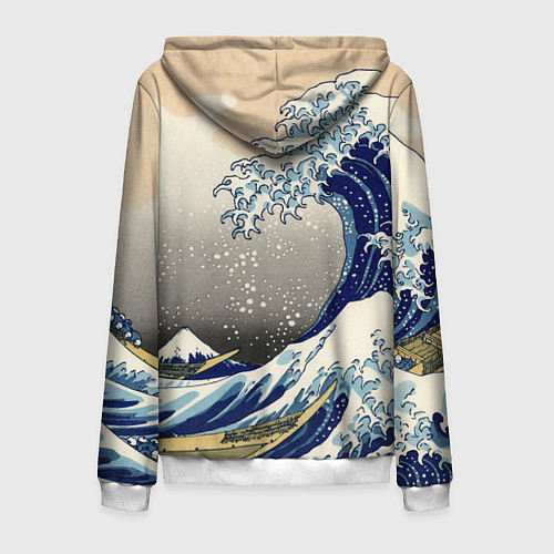 Мужская толстовка на молнии ЯПОНСКАЯ КАРТИНА / 3D-Белый – фото 2