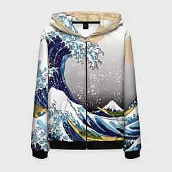 Мужская толстовка на молнии The great wave off kanagawa