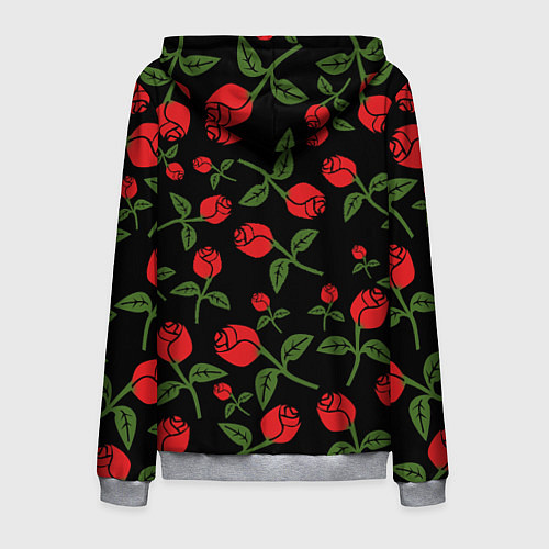 Мужская толстовка на молнии Roses Art / 3D-Меланж – фото 2