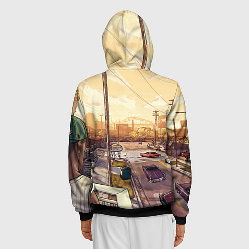 Мужская толстовка на молнии GTA San Andreas / 3D-Черный – фото 4