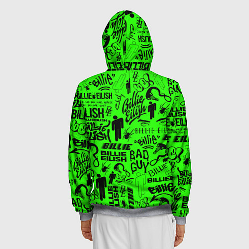 Мужская толстовка на молнии BILLIE EILISH БИЛЛИ АЙЛИШ / 3D-Меланж – фото 4