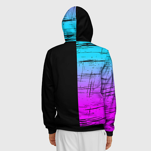 Мужская толстовка на молнии FORTNITE MARSHMELLO / 3D-Черный – фото 4