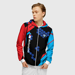 Толстовка 3D на молнии мужская CYBER BMW UNIFORM, цвет: 3D-белый — фото 2