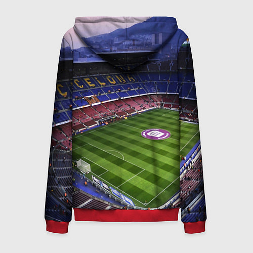 Мужская толстовка на молнии FC BARCELONA / 3D-Красный – фото 2