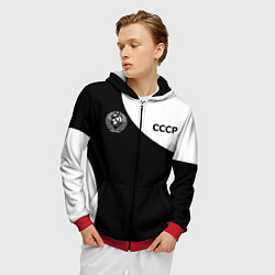 Толстовка 3D на молнии мужская СССР, цвет: 3D-красный — фото 2