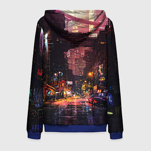 Мужская толстовка на молнии CYBERPUNK 2077:КИБЕРПАНК S / 3D-Синий – фото 2