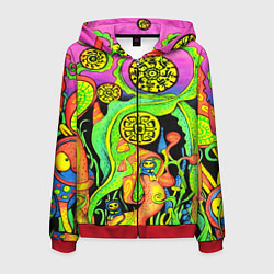 Толстовка 3D на молнии мужская КИСЛОТА КИСЛОТНЫЙ, цвет: 3D-красный