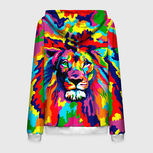 Мужская толстовка на молнии Лев Artistic Art / 3D-Белый – фото 2