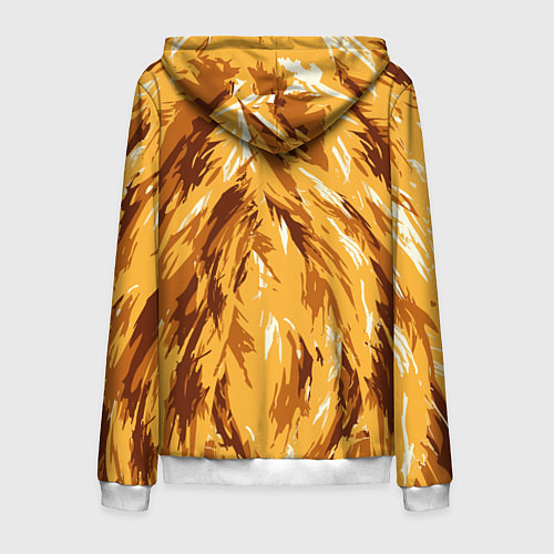 Мужская толстовка на молнии Взгляд льва / 3D-Белый – фото 2