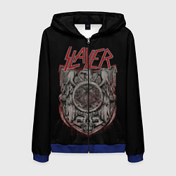 Толстовка 3D на молнии мужская Slayer, цвет: 3D-синий