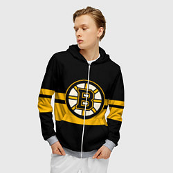 Толстовка 3D на молнии мужская BOSTON BRUINS NHL, цвет: 3D-меланж — фото 2