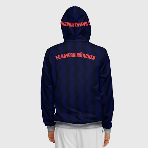 Мужская толстовка на молнии FC Bayern Munchen / 3D-Меланж – фото 4