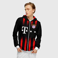 Толстовка 3D на молнии мужская FC Bayern Munchen, цвет: 3D-белый — фото 2