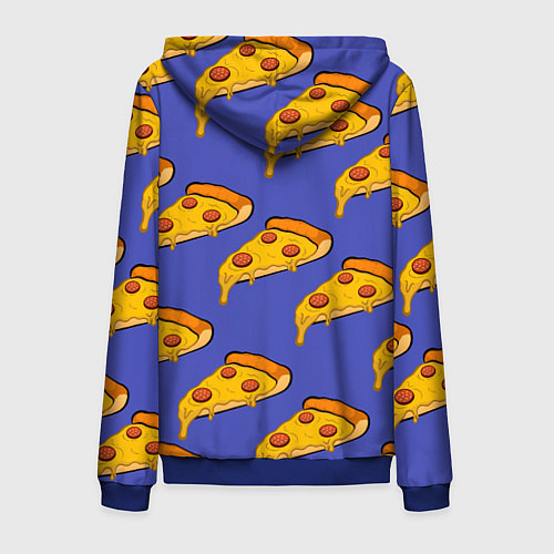 Мужская толстовка на молнии Кусочки пиццы / 3D-Синий – фото 2