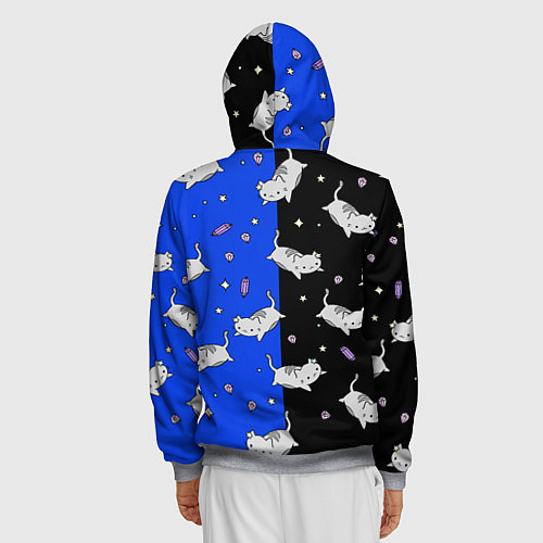Мужская толстовка на молнии КИСЫ / 3D-Меланж – фото 4