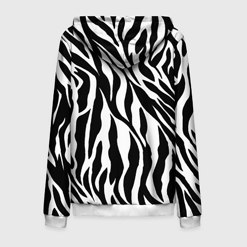 Мужская толстовка на молнии Зебра / 3D-Белый – фото 2