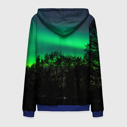 Мужская толстовка на молнии Северное сияние / 3D-Синий – фото 2
