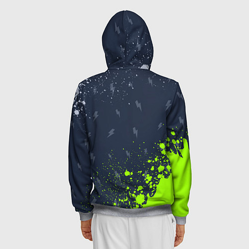 Мужская толстовка на молнии AC DС / 3D-Меланж – фото 4