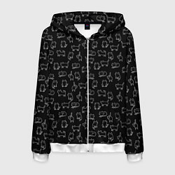 Толстовка 3D на молнии мужская Cats, цвет: 3D-белый