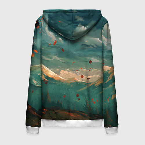 Мужская толстовка на молнии Горы / 3D-Белый – фото 2