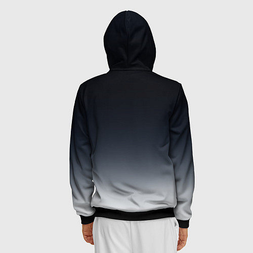 Мужская толстовка на молнии Градиент / 3D-Черный – фото 4