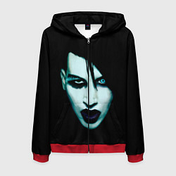 Толстовка 3D на молнии мужская Marilyn Manson, цвет: 3D-красный