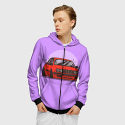 Толстовка 3D на молнии мужская БМВ Пандем, цвет: 3D-черный — фото 2