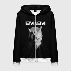 Толстовка 3D на молнии мужская EMINEM, цвет: 3D-белый