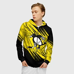 Толстовка 3D на молнии мужская Pittsburgh Penguins Sport, цвет: 3D-черный — фото 2