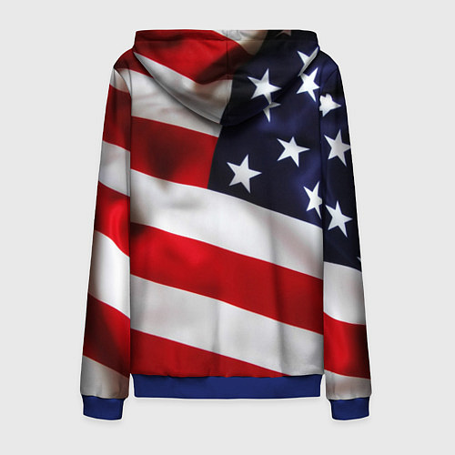 Мужская толстовка на молнии США USA / 3D-Синий – фото 2
