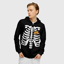 Толстовка 3D на молнии мужская Halloween, цвет: 3D-черный — фото 2