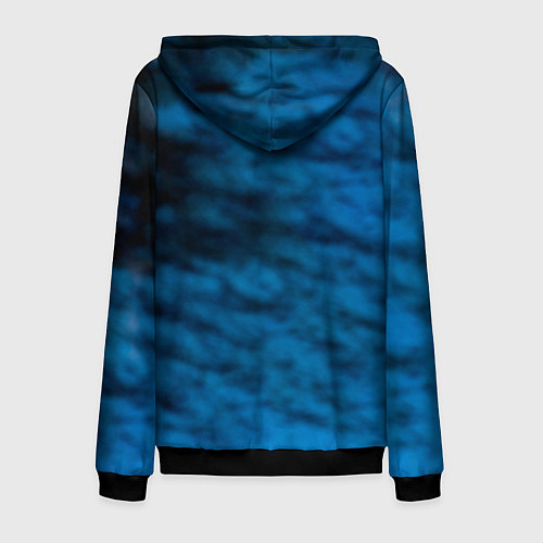 Мужская толстовка на молнии Волк на черном фоне / 3D-Черный – фото 2