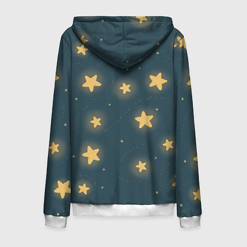 Мужская толстовка на молнии Звезды / 3D-Белый – фото 2