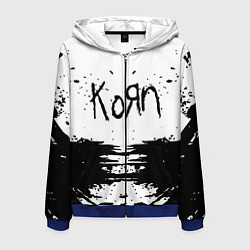 Толстовка 3D на молнии мужская Korn, цвет: 3D-синий