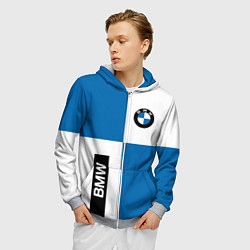 Толстовка 3D на молнии мужская BMW, цвет: 3D-меланж — фото 2