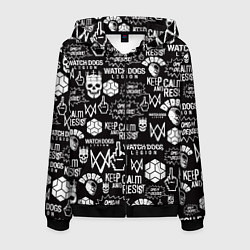 Толстовка 3D на молнии мужская WATCH DOGS LEGION, цвет: 3D-черный
