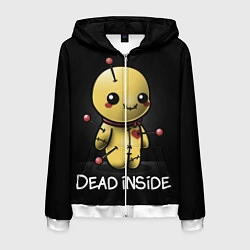 Толстовка 3D на молнии мужская DEAD INSIDE, цвет: 3D-белый