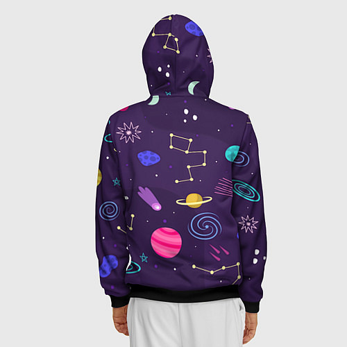 Мужская толстовка на молнии Space / 3D-Черный – фото 4