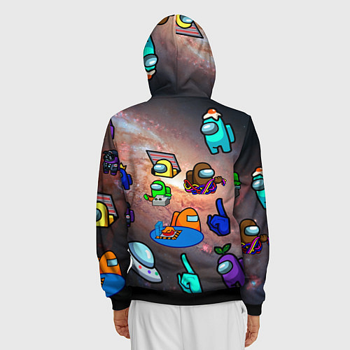 Мужская толстовка на молнии Among Us Чёрная дыра / 3D-Черный – фото 4