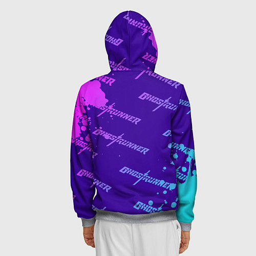 Мужская толстовка на молнии Ghostrunner узор / 3D-Меланж – фото 4