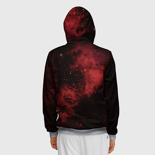 Мужская толстовка на молнии Черный клевер / 3D-Меланж – фото 4